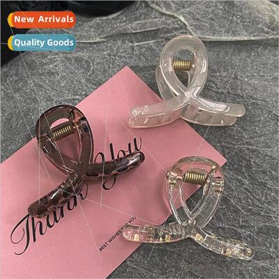 Basic  solid color small grab clip tea curry black simple ve