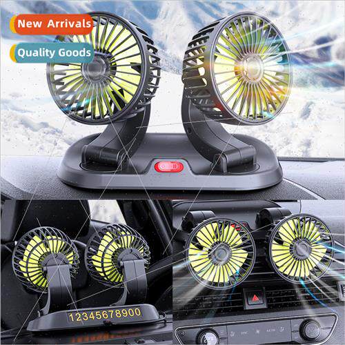 Car fan 24V truck 12V car universal  double head fan van coo