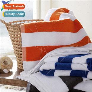Blue whe striped bath towel beach towel colorful striped tow