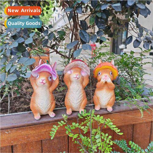 Three not cute bunny resin crafts modern home bedroom view c
