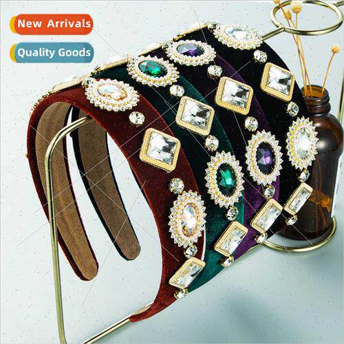Hair bands ins baroque super glter rhinestone glass rhinesto