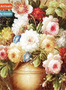 Diamond painting new DIY  flowers vase full round diamonds d