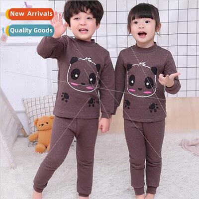 Children thermal underwear set thickened winter mid-high nec