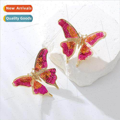 Retro colorful butterfly earrings niche senior sense ins win