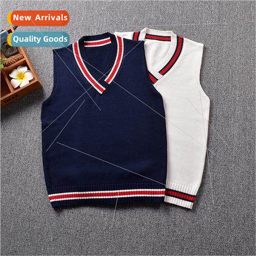 Bicolour College Crossover Neck Solid Mid Length Sweater Kn