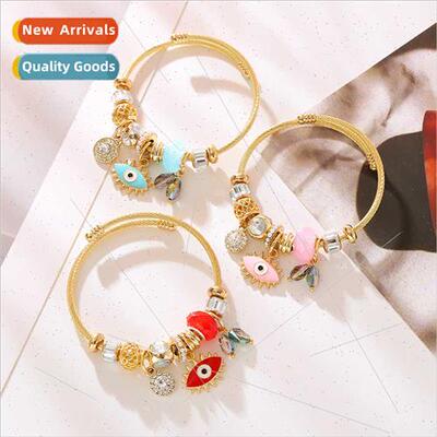 DIY Beaded Bracelet Devil Eye Bracelet Diamonds Pearls Adjus