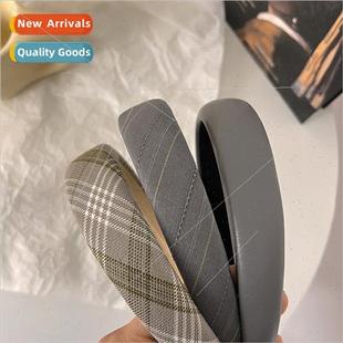 plaid headbands gray Hair external vintage color wear bands