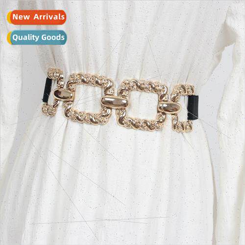 new nd metal thick chain belt girls biker punk elastic waist