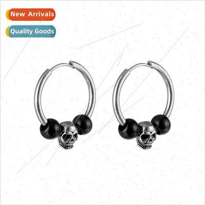 Europe earrings colorfast studs hip-hop earrings Europe skul