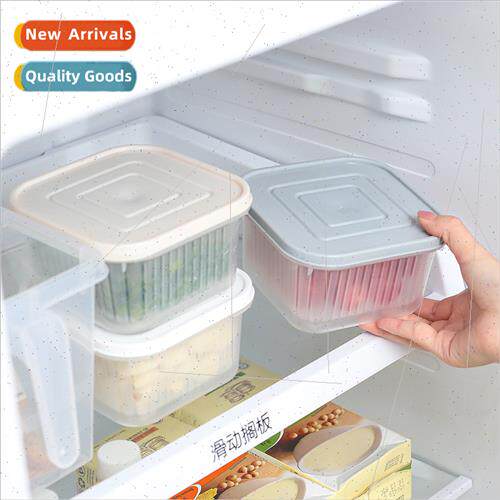 Creative square green onion crisper kchen fru sealing box dr