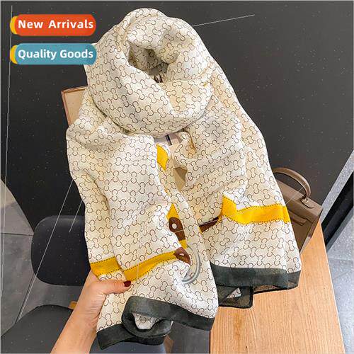2023 new spring fall fashion cotton linen scarf female dual-