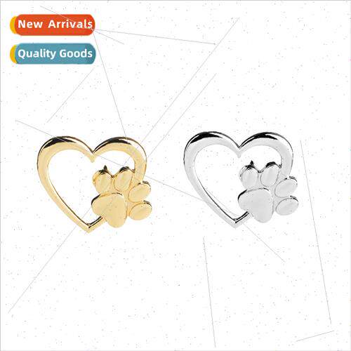 Europe popular jewelry love heart dog paw collar brooch summ