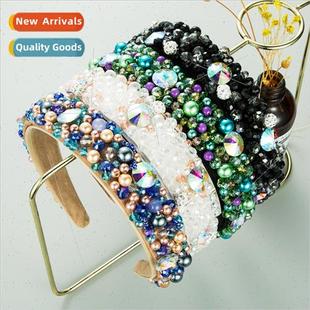 Hair Bands Europe Fashion Diamonds Beaded Fabric Run Crystal