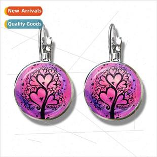 Heart Tree Stud Earrings Jewe Colourful Nails ving