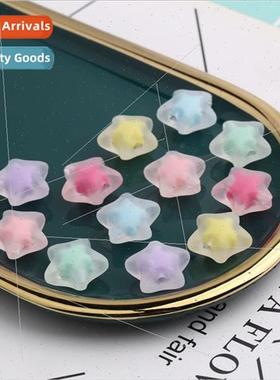 diy handmade materials frosted whin colorful pentagram beads