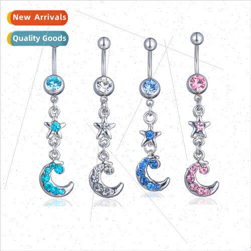 New piercing belly dance jewelry stars moon belly button rin