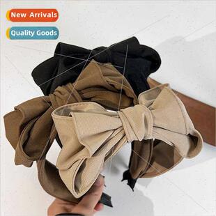 French bow hair band Korean solid color simple wash face out