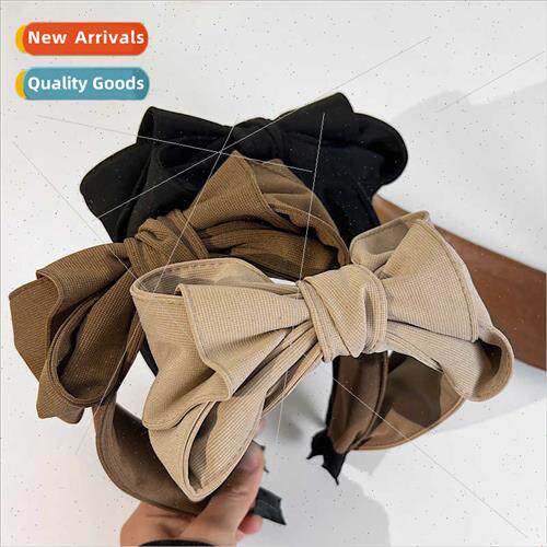 French bow hair band Korean solid color simple wash face out