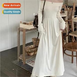 sleeved knted winter shoulder new fall long female One dress