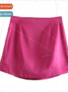 Spring new  American pure color simple satin texture mini bu