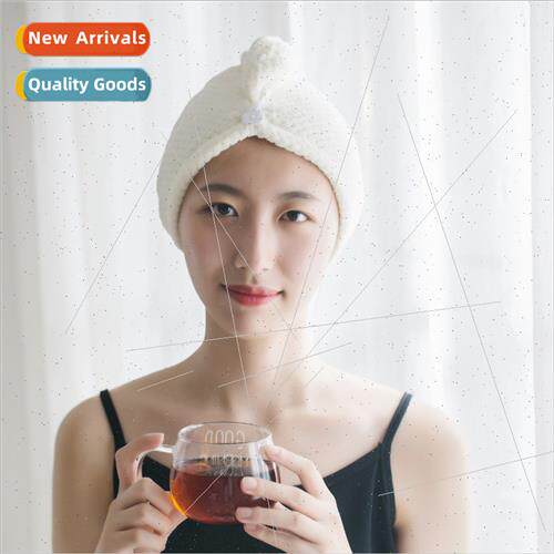 Pine适用Appleplush coral fleece absorbent dry hair cap dry h