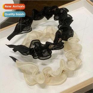 lace ruffled bangs solid card girls color bands hair