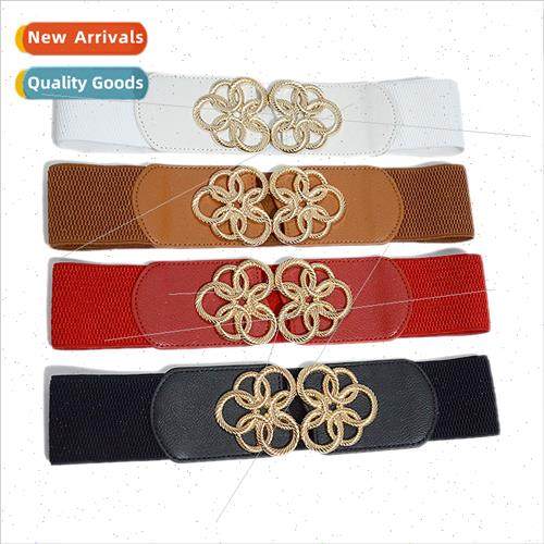 Women belt casual elastic elastic girdle slimming metal flow