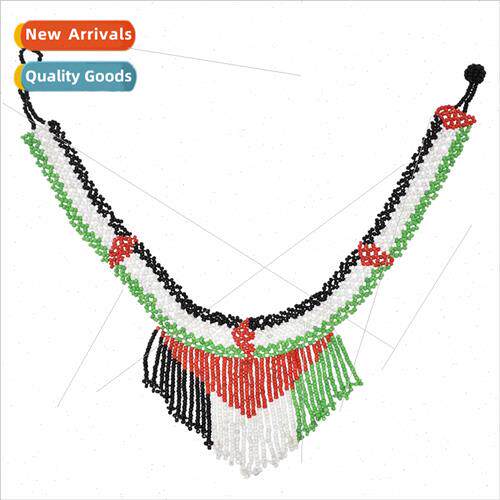 Handmade Beaded Ethnic Necklace Bracelet Set Geometric Clash