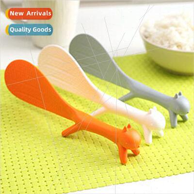 Cute Creative Squirrel Rice Spoon Standing Non-Stick Table R