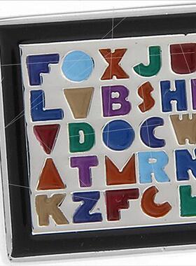 Baked lacquer crafted square colorful multi-color puzzle let