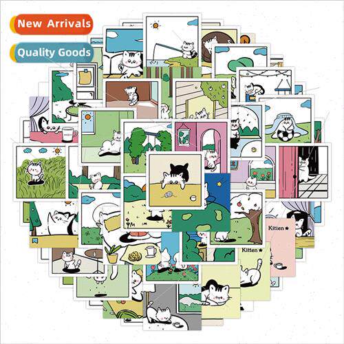 60 kitten graffiti stickers handbook decorative organizer sc