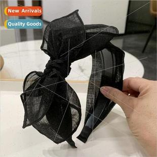 teeth slip side hair hea wide band simple bow pressure