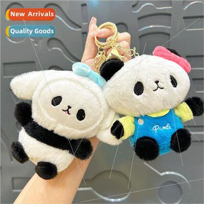 Cross-dressing panda keychain doll charm doll accessories do