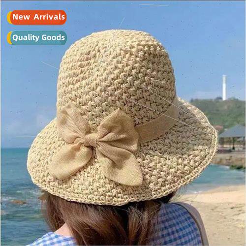 Summer sun-shading sun screen bow decoration women seaside b
