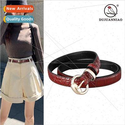 Crocodile leather belt female  leather pants belt versatile