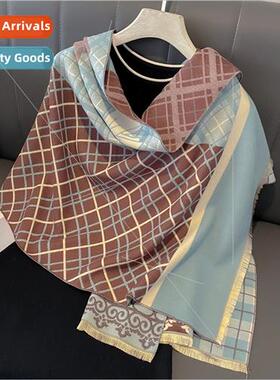 Faux cashmere scarf female winter high-level sense Korean  h