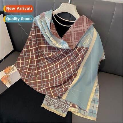 Faux cashmere scarf female winter high-level sense Korean  h