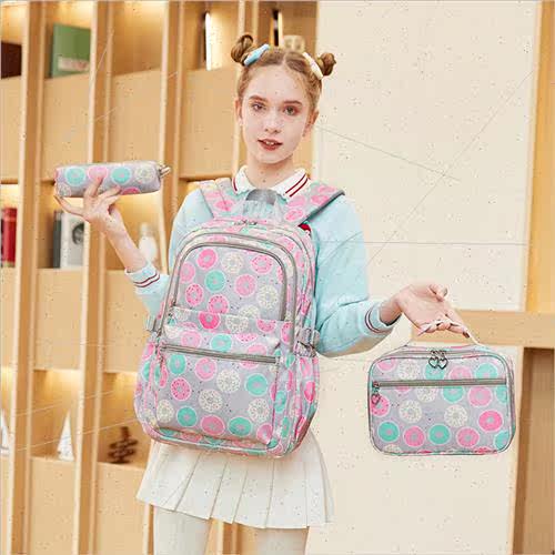 Children schoolbag large-capacy student schoolbag donut prin