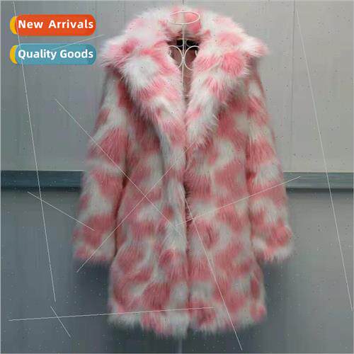 2020 new Korean  of the long fine imitation fox fur coat fas