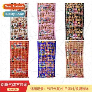 Birthday backdrop decoration across mirror aluminum film bac