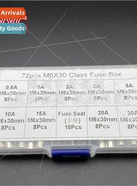 72pcs Boxed 6x30mm Glass Fuse 0.5A 30A Fuse Sample Pack 8pcs