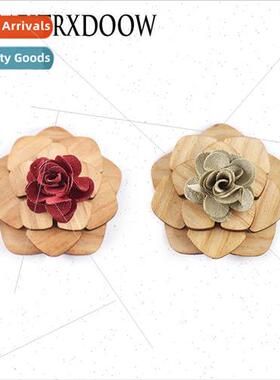 Wooden Corsage Brooch High-grade Vintage Su Clothing Accesso