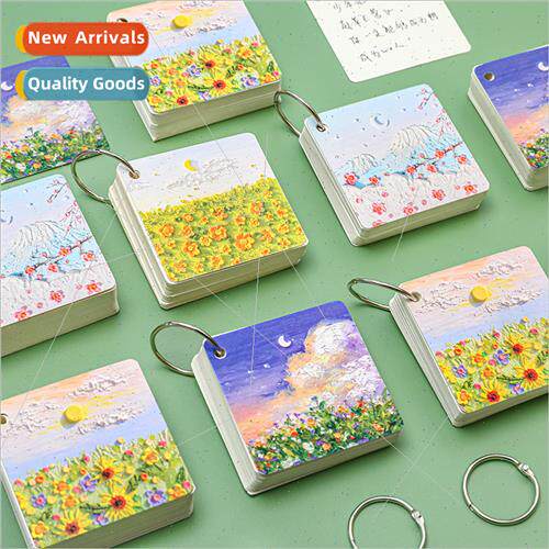 Oil painting iron ring book creative landscape note book stu