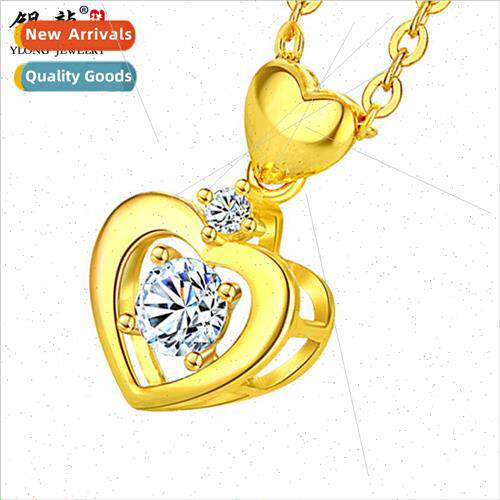 Gold pendant women K heart-shaped 999 gold collarbone set ch