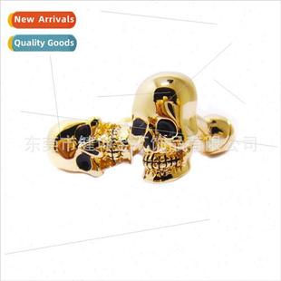 Personalized 3D Gold Skull Men Cufflinks Ghost Head Hallowee