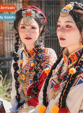 Bohemian ethnic ehead chain earrings set tassel thin alloy i