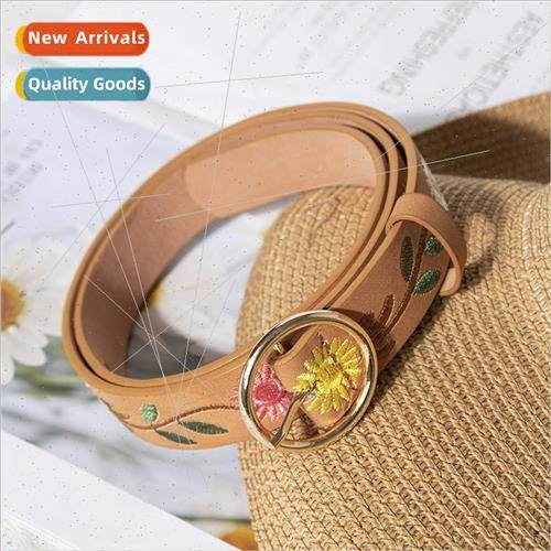 Women Belt y2k Embroidered Premium Feeling Belt Pants Belt W