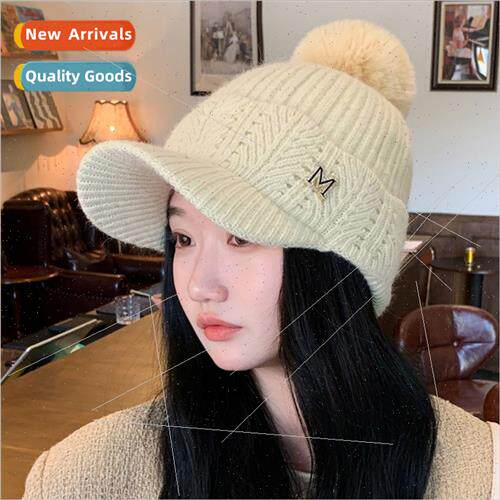 Autumn winter new plush wool duck tongue cap female wild war