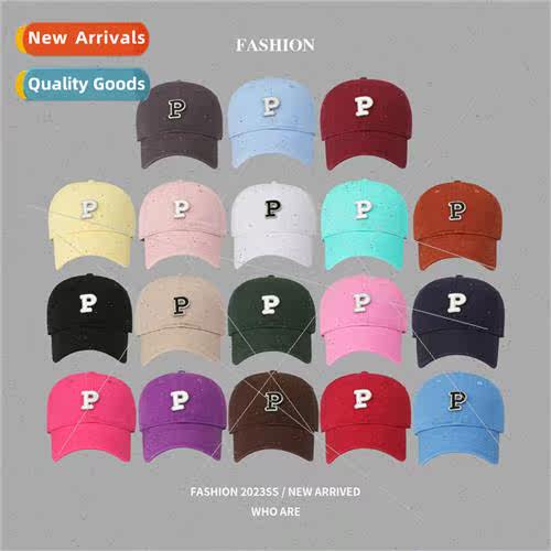 Spring summer hats female Korean  set casual wild P letters