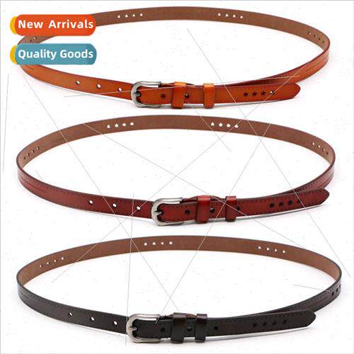 Star hollowed belt Ms. casual cowhide belt fashion pin buckl